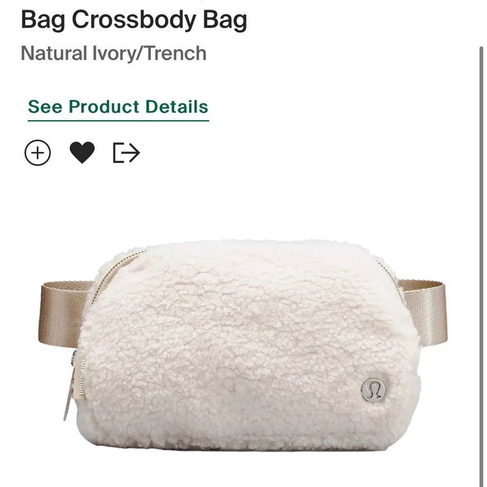NWT Lululemon Natural Ivory Fleece Everywhere Belt Bag
